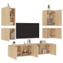 Wand-TV-Schränke, 6 Stück, Holzwerkstoff, Sonoma-Eiche von , TV-Möbel - Ref: Foro24-3216473, Preis: 192,83 €, Rabatt: %