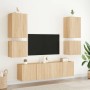 Muebles de TV de pared 6 pzas madera de ingeniería roble Sonoma de , Muebles TV - Ref: Foro24-3216473, Precio: 192,55 €, Desc...