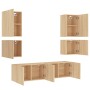 Muebles de TV de pared 6 pzas madera de ingeniería roble Sonoma de , Muebles TV - Ref: Foro24-3216473, Precio: 192,55 €, Desc...