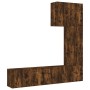 Wall TV cabinets 5 pieces engineered wood smoked oak by , TV Furniture - Ref: Foro24-3216486, Price: 231,67 €, Discount: %