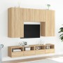 Muebles de TV de pared 5 pzas madera de ingeniería roble Sonoma de , Muebles TV - Ref: Foro24-3216520, Precio: 222,99 €, Desc...