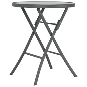 Folding garden bistro table glass and steel 60x70 cm by vidaXL, Garden tables - Ref: Foro24-44714, Price: 75,38 €, Discount: %