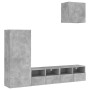 Wall TV cabinets 4 pieces engineered wood concrete gray by , TV Furniture - Ref: Foro24-3216503, Price: 153,10 €, Discount: %