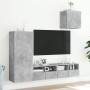 Wall TV cabinets 4 pieces engineered wood concrete gray by , TV Furniture - Ref: Foro24-3216503, Price: 153,10 €, Discount: %