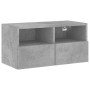 Wall TV cabinets 4 pieces engineered wood concrete gray by , TV Furniture - Ref: Foro24-3216503, Price: 153,10 €, Discount: %