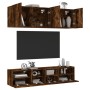 Wand-TV-Schränke, 5 Stück, Holzwerkstoff, geräucherte Eiche von , TV-Möbel - Ref: Foro24-3216515, Preis: 167,96 €, Rabatt: %