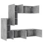 Muebles de TV de pared 5 pzas madera ingeniería gris hormigón de , Muebles TV - Ref: Foro24-3216492, Precio: 258,49 €, Descue...