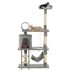 Katzenkratzbaum mit Sisalstamm 140 cm grau von vidaXL, Katzenmöbel - Ref: Foro24-170583, Preis: 78,26 €, Rabatt: %