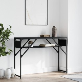 Console table with black engineered wood shelf 105x30x75 cm by , Side tables - Ref: Foro24-837792, Price: 40,57 €, Discount: %