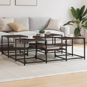 Brown oak engineered wood coffee table 121x121x40 cm by , Coffee table - Ref: Foro24-839072, Price: 80,99 €, Discount: %