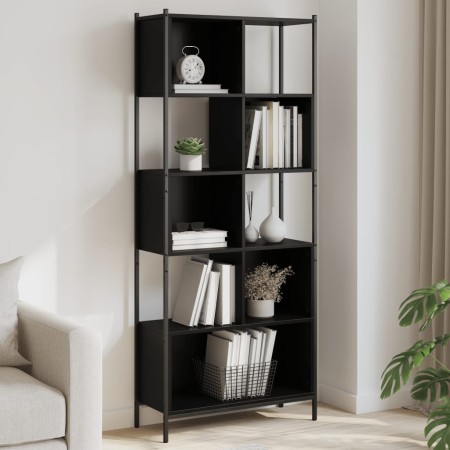 Estantería de madera de ingeniería negra 72x28x172 cm de , Librerías y estanterías - Ref: Foro24-3213652, Precio: 96,09 €, De...