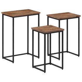 Stackable coffee tables 3 units solid teak wood by , Coffee table - Ref: Foro24-358534, Price: 103,84 €, Discount: %