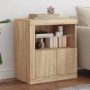 Sideboard with LED lights Sonoma oak 60.5x37x67 cm by , Sideboards - Ref: Foro24-836618, Price: 73,66 €, Discount: %