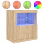 Sideboard with LED lights Sonoma oak 60.5x37x67 cm by , Sideboards - Ref: Foro24-836618, Price: 73,66 €, Discount: %