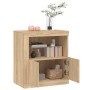 Sideboard with LED lights Sonoma oak 60.5x37x67 cm by , Sideboards - Ref: Foro24-836618, Price: 73,66 €, Discount: %