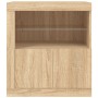 Sideboard with LED lights Sonoma oak 60.5x37x67 cm by , Sideboards - Ref: Foro24-836618, Price: 73,66 €, Discount: %