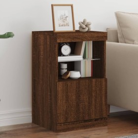 Sideboard with LED lights brown oak 41x37x67 cm by , Sideboards - Ref: Foro24-836685, Price: 57,21 €, Discount: %