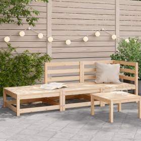 Garden sofa with footrest 2 seater solid pine wood by , Modular outdoor sofas - Ref: Foro24-837970, Price: 102,09 €, Discount: %