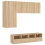 TV wall cabinets 4 pieces engineered wood Sonoma oak by , TV Furniture - Ref: Foro24-3216534, Price: 172,73 €, Discount: %