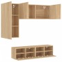 TV wall cabinets 4 pieces engineered wood Sonoma oak by , TV Furniture - Ref: Foro24-3216534, Price: 172,73 €, Discount: %