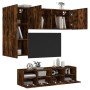 Wall TV cabinets 4 pieces engineered wood smoked oak by , TV Furniture - Ref: Foro24-3216536, Price: 171,26 €, Discount: %