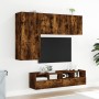 Wall TV cabinets 4 pieces engineered wood smoked oak by , TV Furniture - Ref: Foro24-3216536, Price: 171,26 €, Discount: %