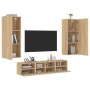 TV-Wandschränke, 5 Stück, Holzwerkstoff, Sonoma-Eiche von , TV-Möbel - Ref: Foro24-3216541, Preis: 192,81 €, Rabatt: %