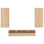 TV wall cabinets 5 pcs engineered wood Sonoma oak by , TV Furniture - Ref: Foro24-3216541, Price: 192,81 €, Discount: %