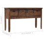 Mesa consola de madera de abeto maciza marrón 131x35,5x75 cm de vidaXL, Mesas auxiliares - Ref: Foro24-246121, Precio: 211,13...