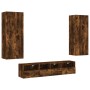 Wall TV cabinets 5 pieces engineered wood smoked oak by , TV Furniture - Ref: Foro24-3216543, Price: 192,91 €, Discount: %