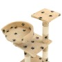 Rascador para gatos poste de sisal 65 cm huellas beige de vidaXL, Mobiliario para gatos - Ref: Foro24-170610, Precio: 43,46 €...