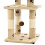 Rascador para gatos poste de sisal 65 cm huellas beige de vidaXL, Mobiliario para gatos - Ref: Foro24-170610, Precio: 43,46 €...