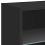 Wall TV cabinets with LED 5 pieces black engineered wood by , TV Furniture - Ref: Foro24-3216698, Price: 155,01 €, Discount: %