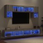 Muebles TV pared con LED 6 pzas madera ingeniería gris Sonoma de , Muebles TV - Ref: Foro24-3216709, Precio: 207,96 €, Descue...