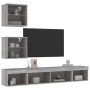 TV wall furniture with LED 5 pieces engineered wood gray Sonoma by , TV Furniture - Ref: Foro24-3216702, Price: 145,99 €, Dis...