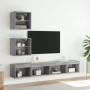 TV wall furniture with LED 5 pieces engineered wood gray Sonoma by , TV Furniture - Ref: Foro24-3216702, Price: 145,99 €, Dis...