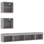 TV wall furniture with LED 5 pieces engineered wood gray Sonoma by , TV Furniture - Ref: Foro24-3216702, Price: 145,99 €, Dis...