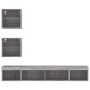 TV wall furniture with LED 5 pieces engineered wood gray Sonoma by , TV Furniture - Ref: Foro24-3216702, Price: 145,99 €, Dis...