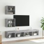 Muebles TV pared con LED 5 pzas madera ingeniería gris hormigón de , Muebles TV - Ref: Foro24-3216700, Precio: 141,99 €, Desc...