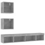 Muebles TV pared con LED 5 pzas madera ingeniería gris hormigón de , Muebles TV - Ref: Foro24-3216700, Precio: 141,99 €, Desc...