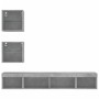 TV wall furniture with LED 5 pieces concrete gray engineered wood by , TV Furniture - Ref: Foro24-3216700, Price: 141,99 €, D...