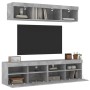 Muebles TV pared con LED 5 pzas madera ingeniería gris hormigón de , Muebles TV - Ref: Foro24-3216721, Precio: 176,87 €, Desc...