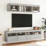 Muebles TV pared con LED 5 pzas madera ingeniería gris hormigón de , Muebles TV - Ref: Foro24-3216721, Precio: 176,87 €, Desc...