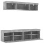 Muebles TV pared con LED 5 pzas madera ingeniería gris hormigón de , Muebles TV - Ref: Foro24-3216721, Precio: 176,87 €, Desc...