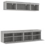 Muebles TV pared con LED 5 pzas madera ingeniería gris Sonoma de , Muebles TV - Ref: Foro24-3216723, Precio: 173,43 €, Descue...