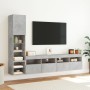 Muebles TV pared con LED 4 pzas madera ingeniería gris hormigón de , Muebles TV - Ref: Foro24-3216714, Precio: 174,64 €, Desc...