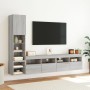 TV wall furniture with LED 4 pieces engineered wood gray Sonoma by , TV Furniture - Ref: Foro24-3216716, Price: 172,11 €, Dis...