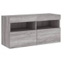 TV wall furniture with LED 4 pieces engineered wood gray Sonoma by , TV Furniture - Ref: Foro24-3216716, Price: 172,11 €, Dis...