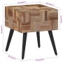 Massiver Beistelltisch aus recyceltem Teakholz, 40 x 40 x 45 cm von , Seitentische - Ref: Foro24-358522, Preis: 83,53 €, Raba...