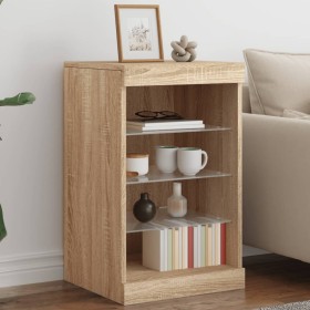 Sideboard with LED lights Sonoma oak 41x37x67 cm by , Sideboards - Ref: Foro24-836723, Price: 59,99 €, Discount: %